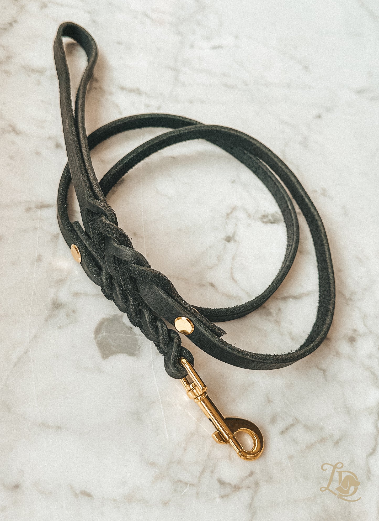 B-Ware Fettlederleine Schwarz 1,20m (bis 7kg)