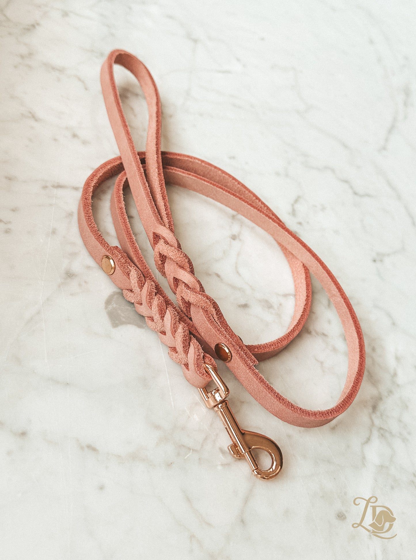 B-Ware Fettlederleine Altrosa 1,20m (bis 7kg)