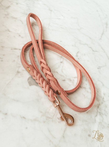 B-Ware Fettlederleine Altrosa 1,20m (bis 7kg)