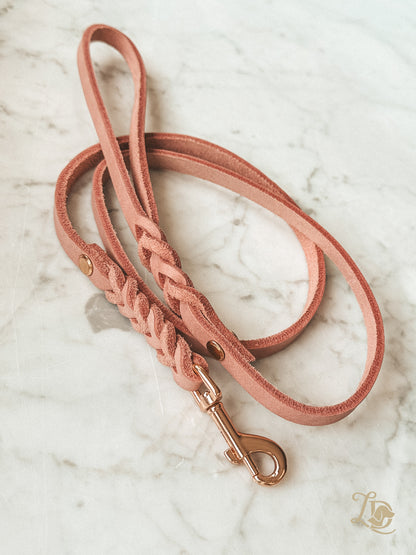 B-Ware Fettlederleine Altrosa 1,20m (bis 7kg)