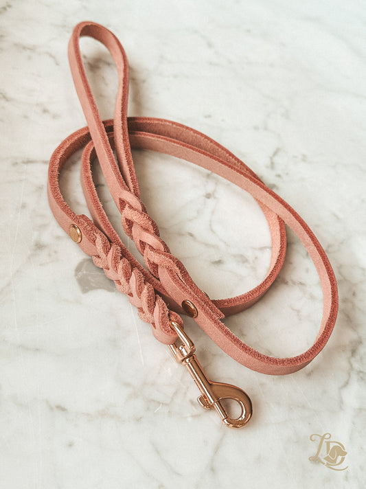 B-Ware Fettlederleine Altrosa 1,20m (bis 7kg)