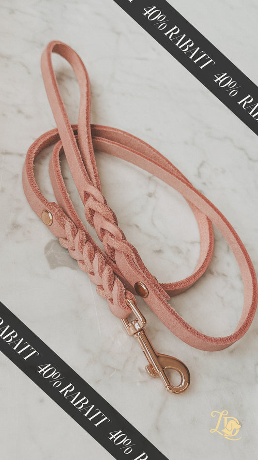 B-Ware Fettlederleine Altrosa 1,20m (bis 7kg)